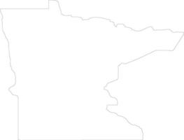 Minnesota unito stati di America schema carta geografica vettore