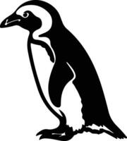 pinguino africano nero silhouette vettore