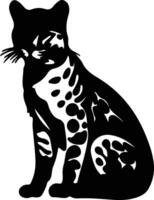 africanwildcat nero silhouette vettore