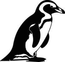 pinguino africano nero silhouette vettore