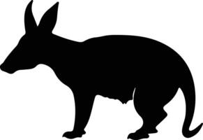 aardvark nero silhouette vettore