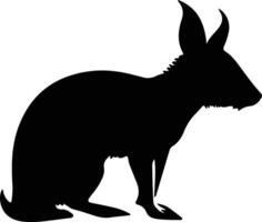 aardvark nero silhouette vettore