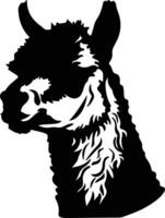 alpaca nero silhouette vettore