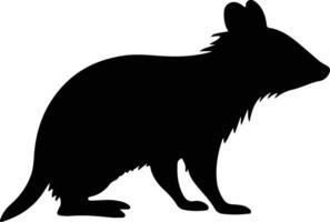 bandicoot nero silhouette vettore