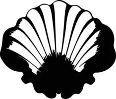 bivalve nero silhouette vettore