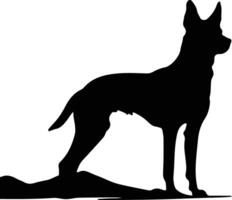 capo a caccia cane nero silhouette vettore