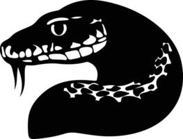 Toro serpente nero silhouette vettore
