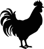 pollo nero silhouette vettore