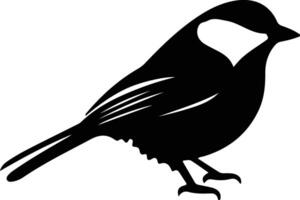 chickadee nero silhouette vettore