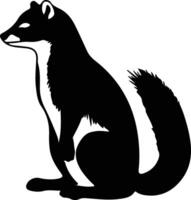 coati nero silhouette vettore