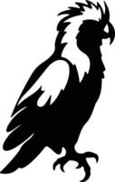 cacatua nero silhouette vettore