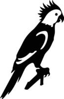 cacatua nero silhouette vettore