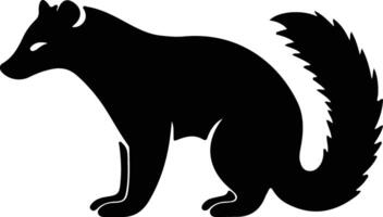 coati nero silhouette vettore