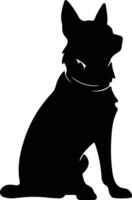 compagno cane nero silhouette vettore