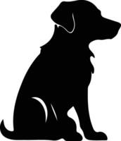 compagno cane nero silhouette vettore