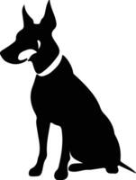 doberman pinscher nero silhouette vettore