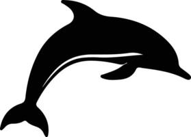delfino nero silhouette vettore