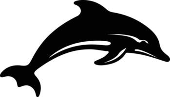 delfino macchiato nero silhouette vettore