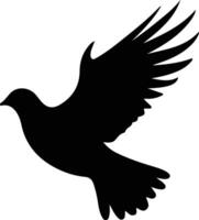 colomba nero silhouette vettore
