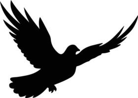 colomba nero silhouette vettore