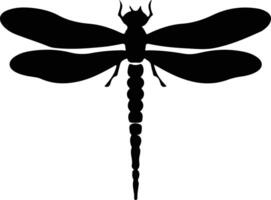 libellula nero silhouette vettore