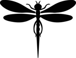 libellula nero silhouette vettore