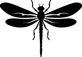 libellula nero silhouette vettore