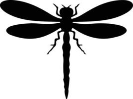 libellula nero silhouette vettore