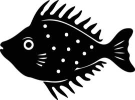 fugu nero silhouette vettore