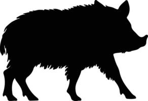 javelina nero silhouette vettore