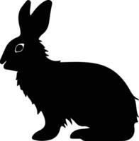 lagomorfo nero silhouette vettore