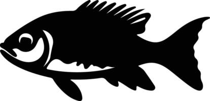 pesce lanterna nero silhouette vettore