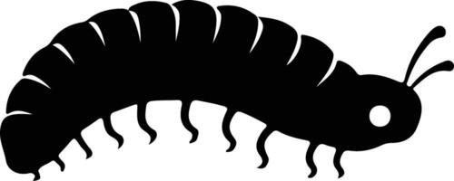 larva nero silhouette vettore