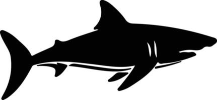 luminoso squalo nero silhouette vettore