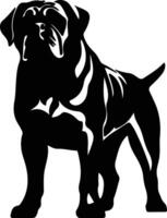 mastino nero silhouette vettore