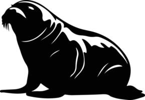settentrionale elefante foca nero silhouette vettore