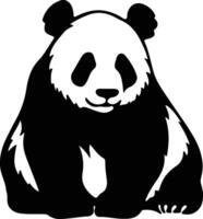 panda nero silhouette vettore