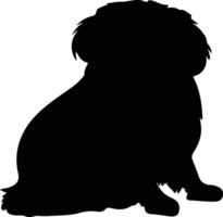 pekingese nero silhouette vettore