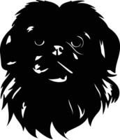 pekingese nero silhouette vettore