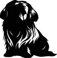 pekingese nero silhouette vettore