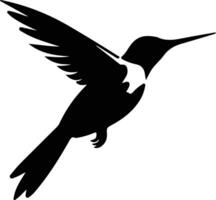 gola rubino colibrì nero silhouette vettore