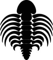 trilobite nero silhouette vettore