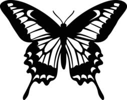 tigre coda di rondine farfalla nero silhouette vettore