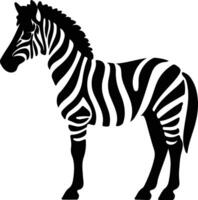 quagga nero silhouette vettore