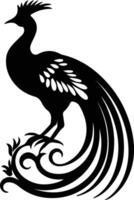 quetzal nero silhouette vettore