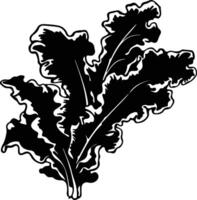 cavolo verdura nero silhouette vettore