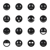 set di icone emoticon, stile semplice vettore