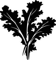 mostarda verdura nero silhouette vettore