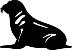 weddell foca nero silhouette vettore