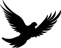 bianca colomba nero silhouette vettore